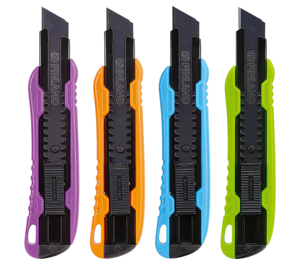 Нож канцелярский 18 мм, цвета в ассортименте 2013, FINLAND