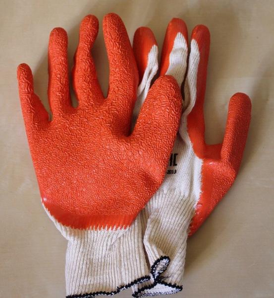 Перчатки рабочие хб серо-оранжевые15 класс вязки