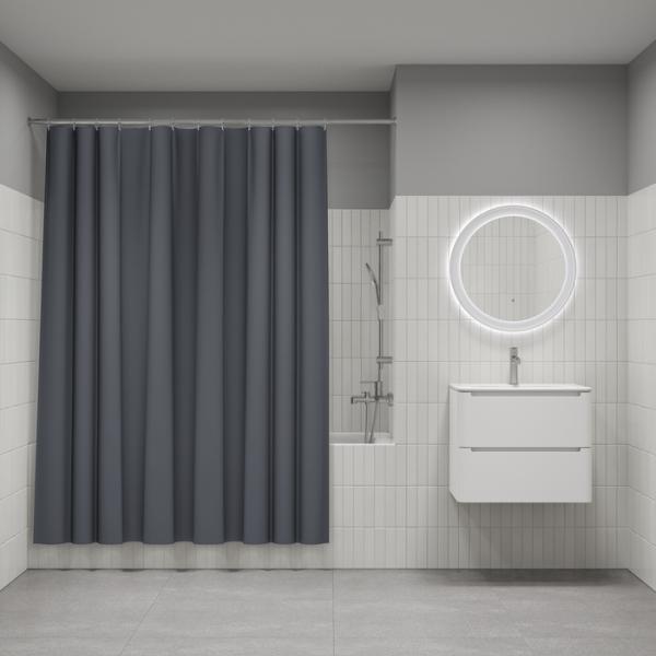 Штора для ванной комнаты Iddis P03PE18i11 180x200 см Pe, серая