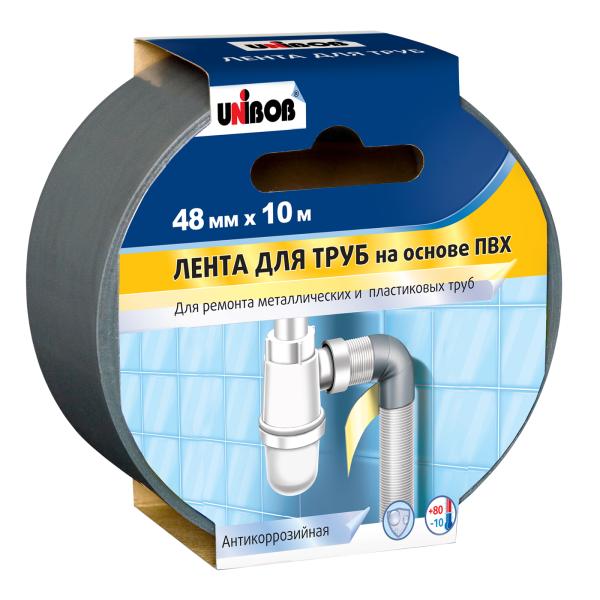 Клейкая лента для труб ПВХ Unibob, 48 мм x 10 м