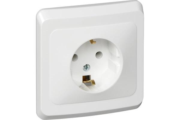 Розетка скр. уст. с з/к 16А/250В бел. ЭТЮД (67396)