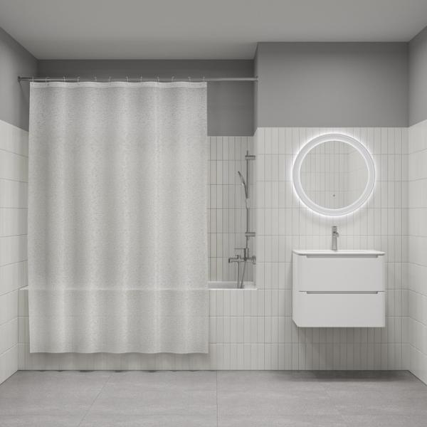 Штора для ванной комнаты Iddis P02PV18i11 180x200 см Peva, прозрачная