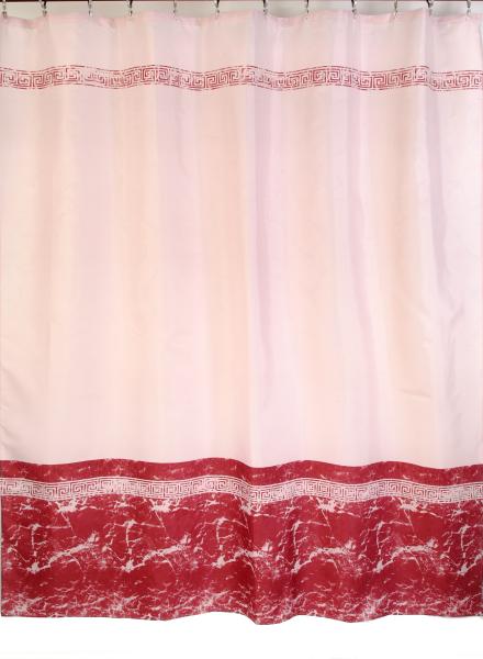 Штора для ванной комнаты Zalel YQL 1180-3 180x200 см полиэстер, розовая