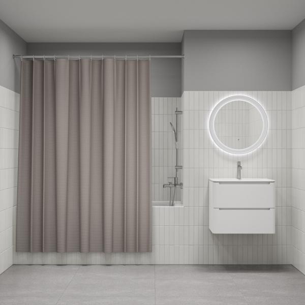 Штора для ванной комнаты Iddis DW02P18i11 180х200 см полиэстер, коричневая