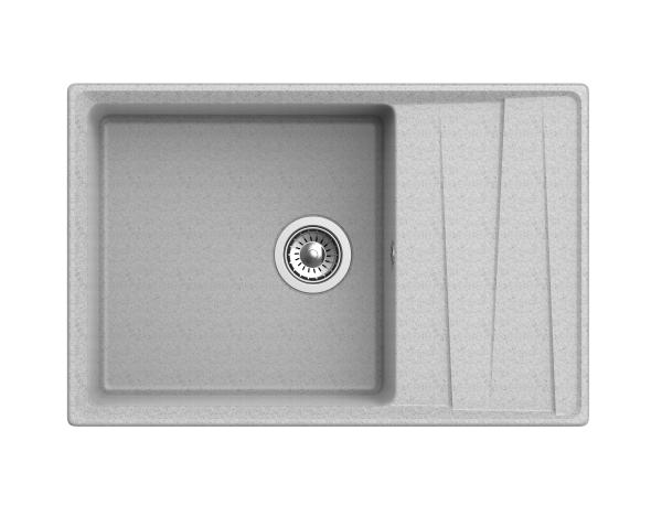 Мойка кухонная GranFest Level 760L прямоугольная 76x50 см, искусст. камень, серая, LV-760L