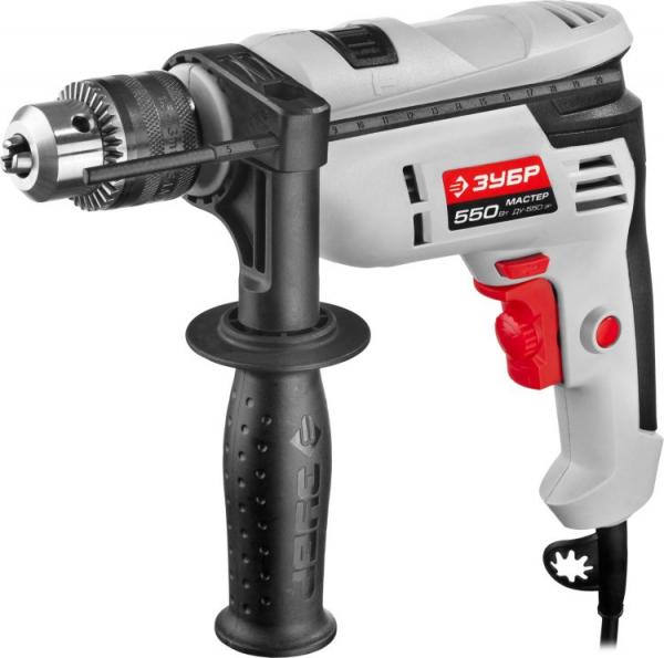 Дрель ударная ЗУБР ДУ-550 ЭР, 550 Вт, 3000 об/мин,  патрон 13 мм, коробка