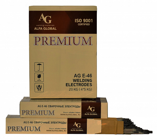 Электроды 2,5 мм E-46 PREMIUM, 1кг, AG