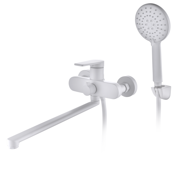 Смеситель для ванны D&K Bayern Furth длинный излив DA1523308 белый