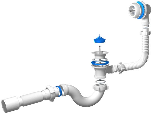 Сифон для ванны Ани Варяг C61.55, 40х50