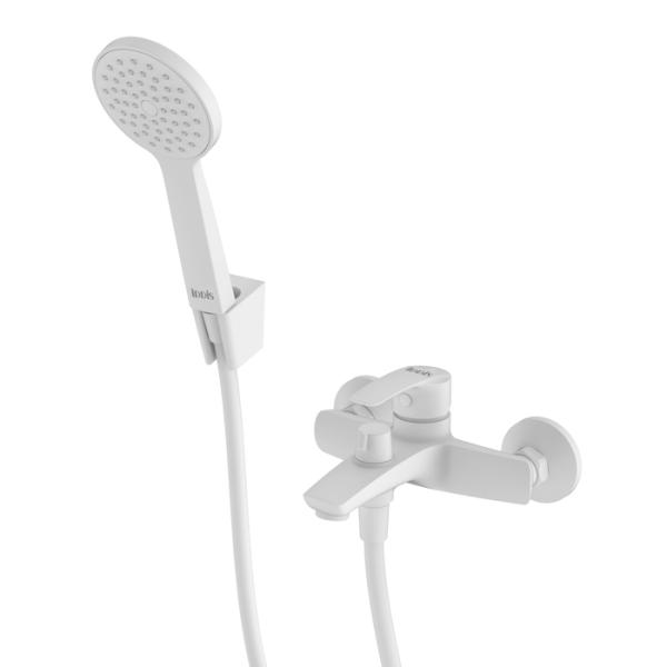 Смеситель для ванны Iddis Ray RAYWT02i02 с аксессуарами, белый