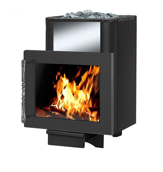 Печь для бани Везувий Русичъ Антрацит 16 Панорама, до 18 м.куб.