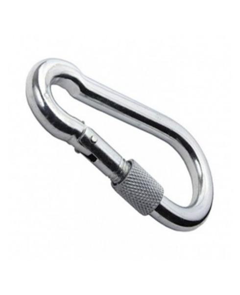 Карабин пожарный с фиксатором D  4мм, DIN 5299 D, оцинкованный