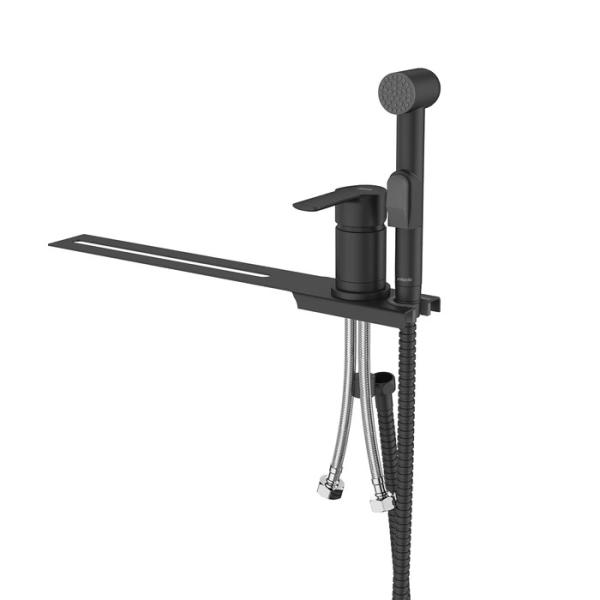 Гигиенический душ Milardo Tidy 001BL00M08 со смесителем для установки на унитаз, черный