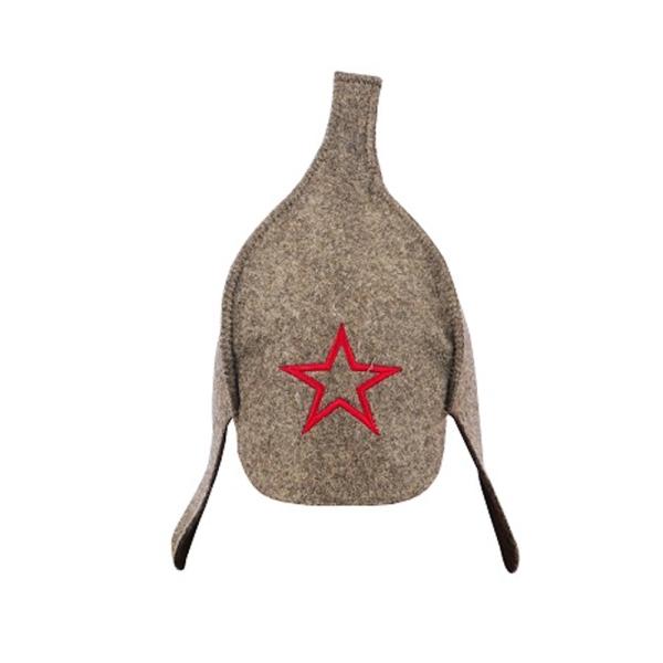 Шапка для бани "БУДЕНОВКА из 4 деталей" (полушерсть)