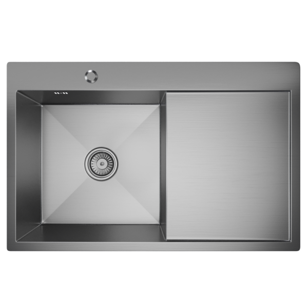 Мойка кухонная Mixline Pro прямоугольная 78x50 см, крыло справа, нерж. сталь, сатин 551877