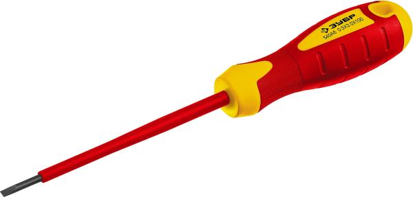 Отвертка диэлектрическая SL 3.0x100 мм до 1000В Профессионал, ЗУБР
