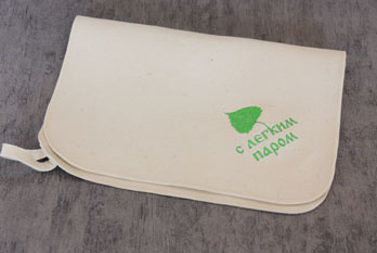 Коврик для бани белый "С легким паром"