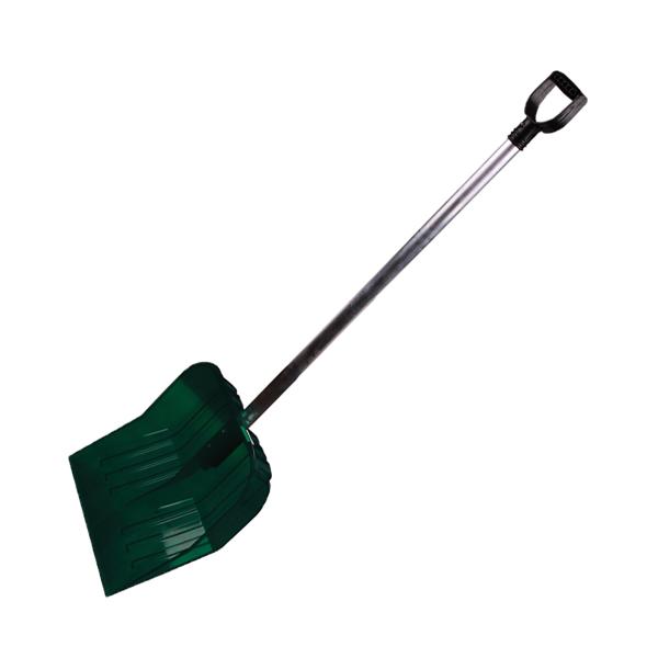 Лопата снеговая поликарбонат Эконом 430*420мм,  с алюм. черенком, Альтернатива