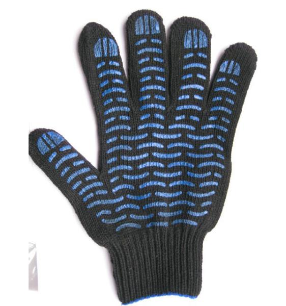 Перчатки с ПВХ-волна 6-нитка черные (88)