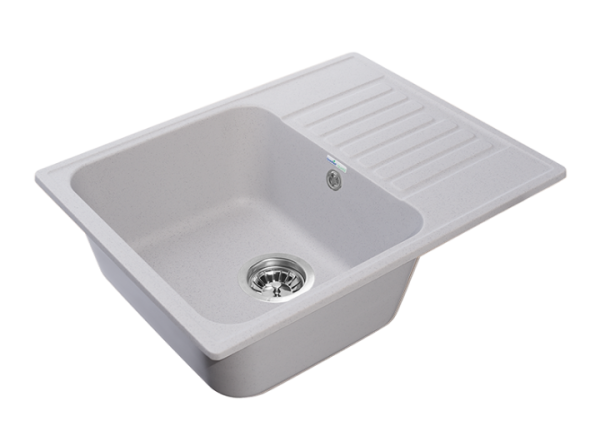 Мойка кухонная GranFest Quarz 13 прямоугольная 61,8x47,7 см, искусст. камень, серый, 13