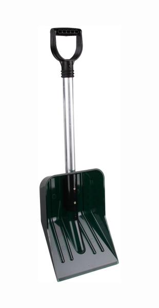 Лопата снеговая автомоб. поликарбонат 345*260мм, алюмин. чер. 60см "Альтернатива"