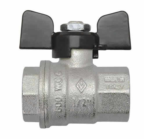 Кран шаровой для воды 3/4" Г-Г-Б Bugatti латунь никелированная (14)