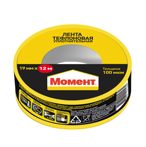 Лента-ФУМ МОМЕНТ 19мм х 0,1мм х 12м