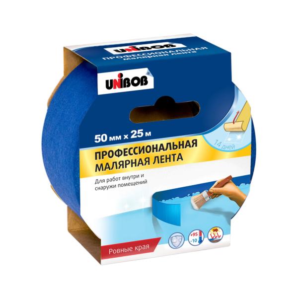 Лента малярная 50 мм x 25 м для наружных работ, Unibob