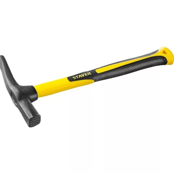 Молоток каменщика широкий  ProStrike, с фиберглассовой рукояткой, 600г, кованый, DIN 5108, STAYER Professional (20161)