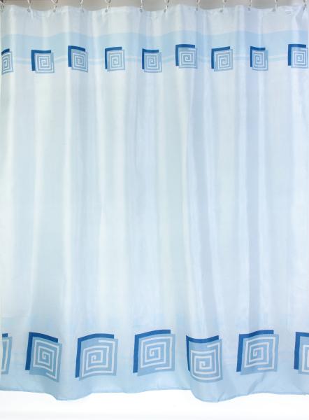 Штора для ванной комнаты Zalel YQL 01336 180x200 см полиэстер, голубая, квадраты