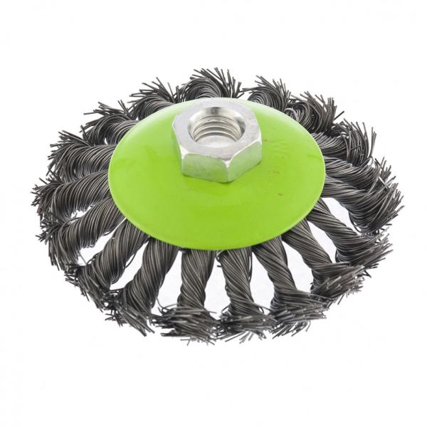 Щетка для УШМ ,125мм,М 14,"тарелка",крученая метал. проволока (746117)(СИБРТЕХ)