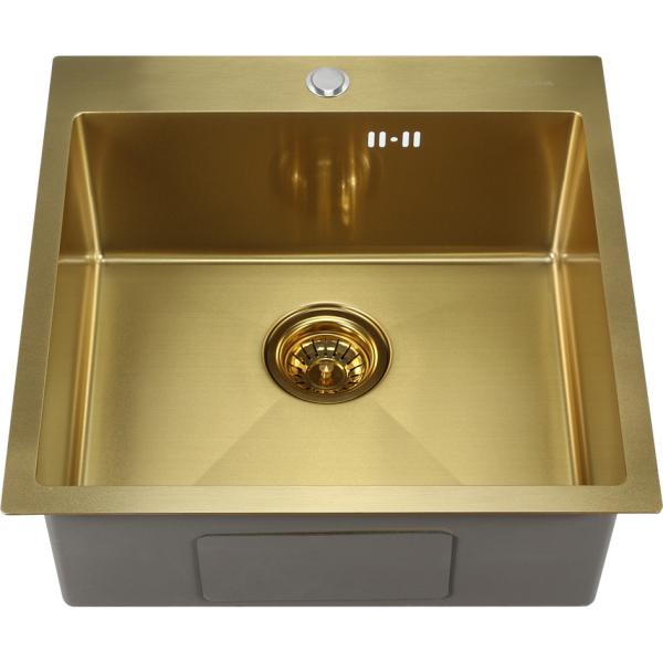 Мойка кухонная Melana ProfLine квадратная 50x50 см, нерж. сталь, сатин, золото D5050HG