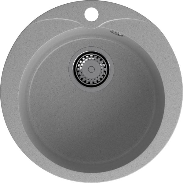 Мойка кухонная GranFest Rondo 480 круглая 47,5 см, искусст. камень, серый, R-480