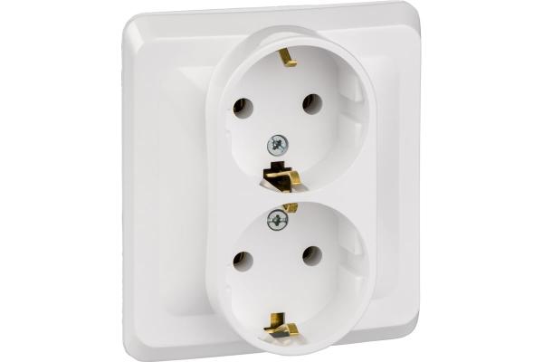 Розетка скр. уст. с  з/к 2-я 16А/250В бел. ЭТЮД (67400)