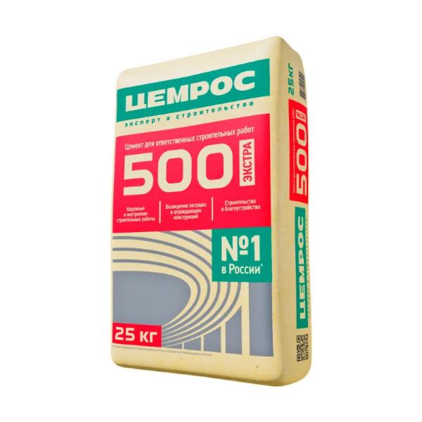 Цемент Цемрос М500 ЦЕМ I 42,5Н, 25 кг