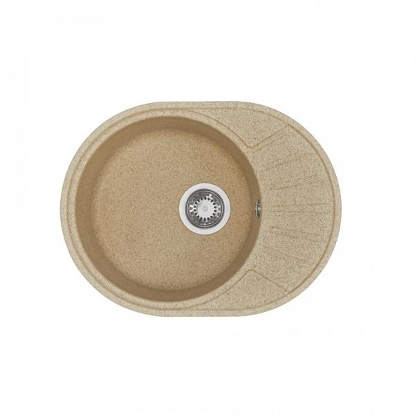 Мойка кухонная Aquaton Чезана овальная 56,8x43,7 см, искусст. камень, песочный, 1A711232CS220