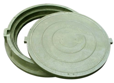 Люк полимерно-композитный легкий 750/60 мм (1,5т) зеленый