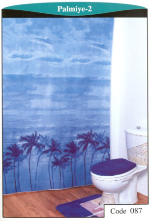 Штора для ванной ZALEL 01347 180*200 синий (Palmiye)