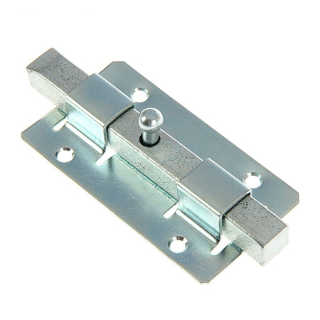 Задвижка дверная ЗД-06, Металлист, полимер серебро, квадратный ригель