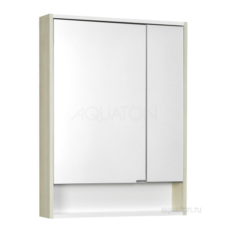 Шкаф-зеркало Aquaton Рико-65 (Белый/Ясень фабрик) 1A215202RIB90