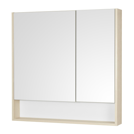 Шкаф-зеркало Aquaton Сканди 90 белый, дуб верона 1A252302SDB20