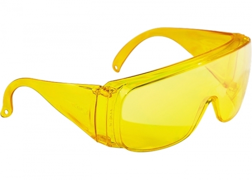 Очки защит открытого типа, желтые,ударопрочный поликарбонат (89157) (Сибртех)