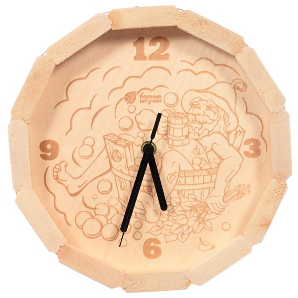 Часы кварцевые в форме бочки "В парилке" для бани и сауны 27*8 см "Банные штучки", арт.39101