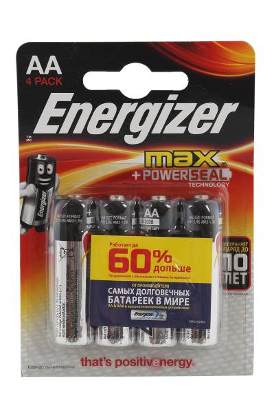 Батарейка Energizer Max LR06 BP (АА)  (уп.=4шт.)