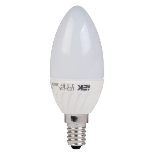 Лампа светодиодная (LED) "свеча" Е14 5Вт (450Лм) 3000К 230В IEK ECO (708600)