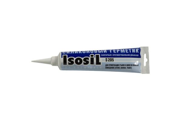 Герметик силиконовый санитарный S205 бесцветный 115 мл, Isosil