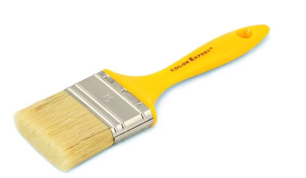 Кисть флейцевая, смеш.щетина, 70мм, желт. пласт. ручка (арт.81347002) Color Expert