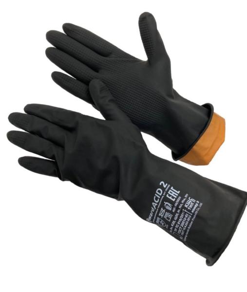 Перчатки резиновые технические КЩС тип II, черные, GWARD