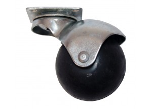 Колесо 40 мм "шарик", черная резина, поворотное
