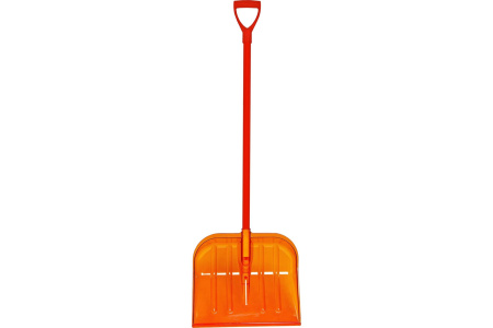 Лопата снеговая поликарбонатная оранжевая Carbomix с черенком и ручкой